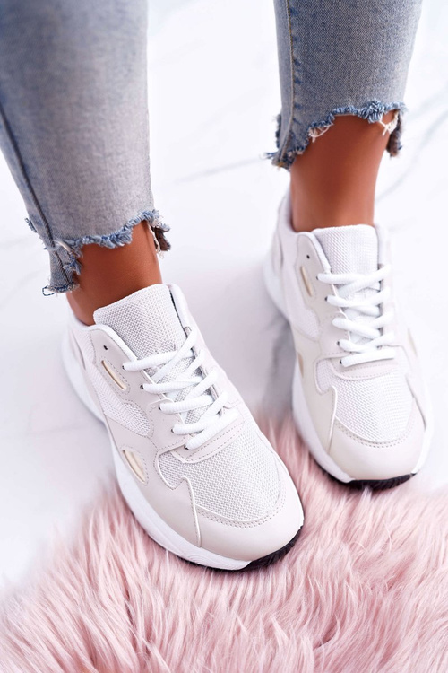 Спортивні жіночі туфлі білі бежеві Shantal