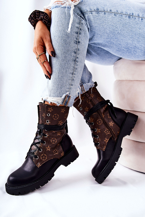 Шкіряні чоботи коричнево-чорні Lonevis