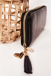 Великий жіночий гаманець з підвіскою чорний
