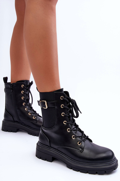 Жіночі шкіряні черевики Workery Black Chrezy