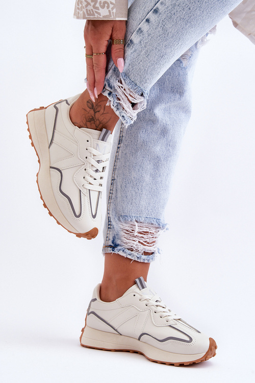 Жіноче шкіряне спортивне взуття бежеві Faro