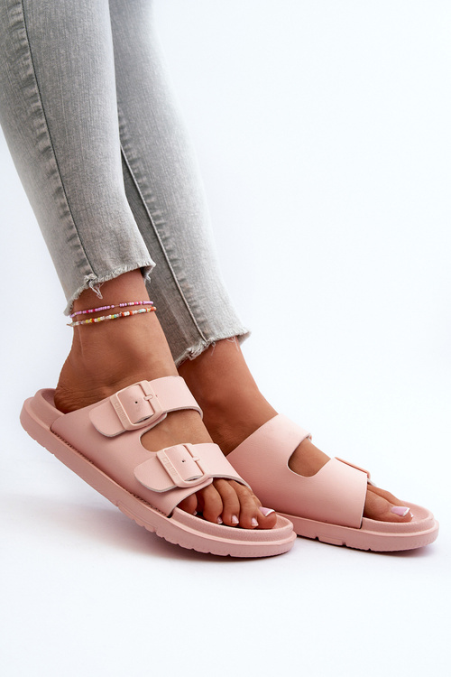 Легкі жіночі поролонові шльопанці з пряжками Big Star NN274A753 Рожевий