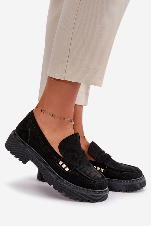 Жіночі лофери з перфорацією Black Tannes