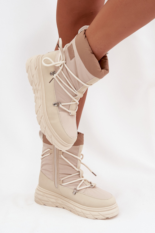 Жіночі зимові черевики на блискавці Lee Cooper LCJ 25 44 3931 бежеві Жіночі зимові черевики