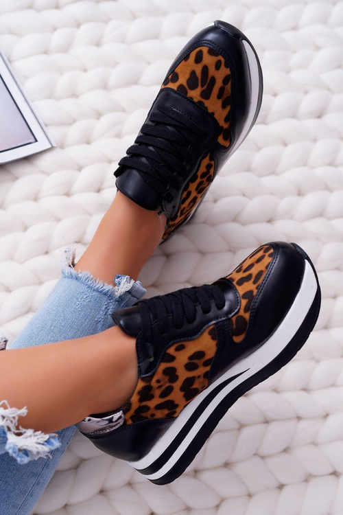 Спортивне жіноче взуття з леопардовою товстою підошвою ОХХ!