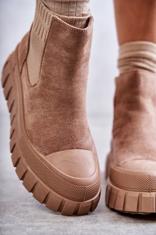 Модні слипони на платформі темно-бежевого кольору Jenna