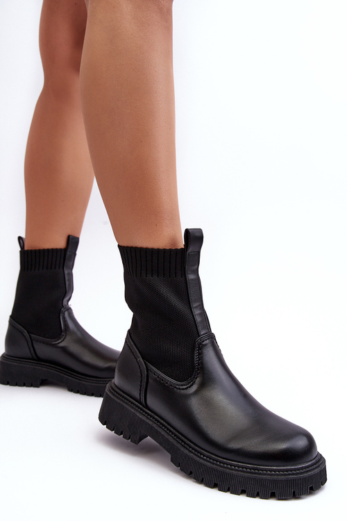 Чоботи на плоскій підошві Чорні Велика зірка MM2745432