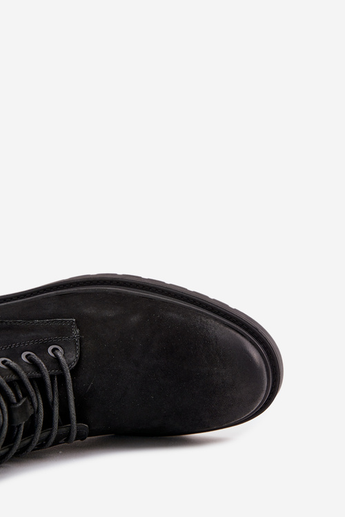 Шкіряні Утеплені Чоботи Для Чоловіків З Блискавкою Big Star OO174148 Чорні