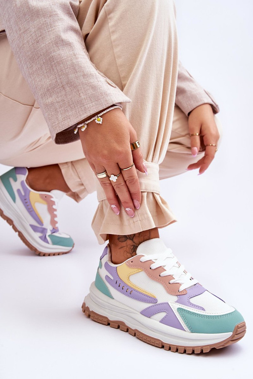 Жіноче модне спортивне взуття на платформі різнокольоровий жоржет