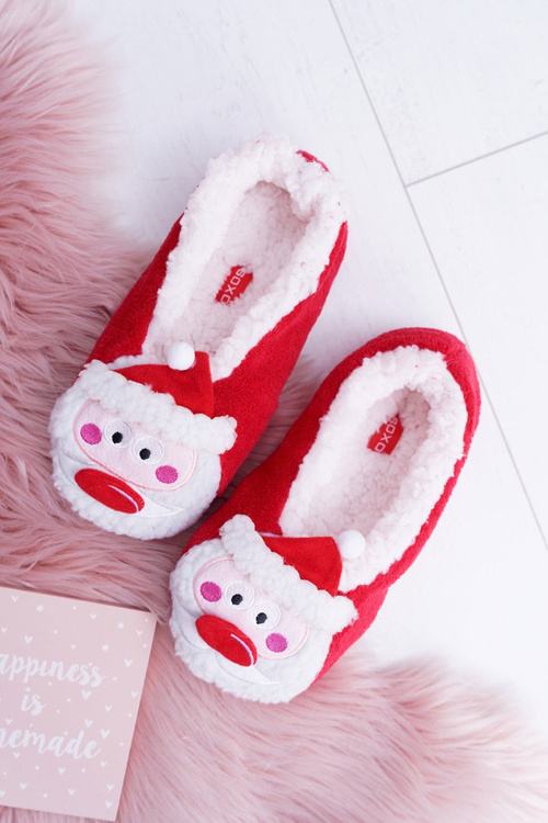 Домашні жіночі новорічні балетки SOXO з Дідом Морозом
