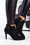 Чоботи жіночі на високому каблуці чорні офісні