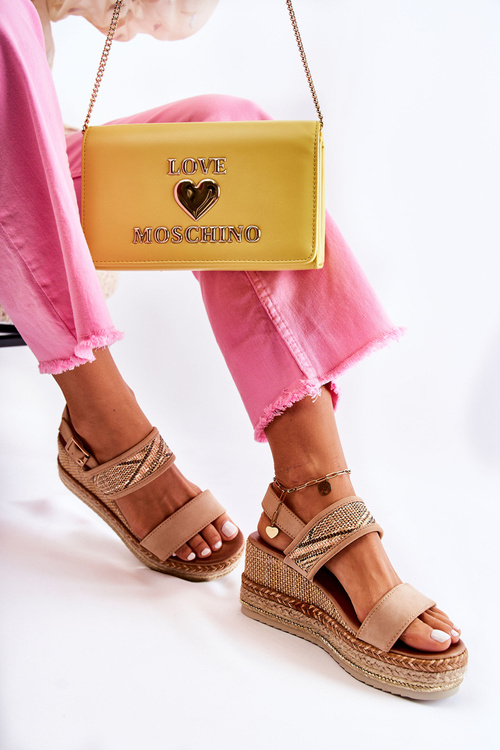 Босоніжки замшеві на танкетці Annabel