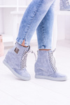 Жіночі кросівки Lu Boo з ланцюжками замшеві блакитні Monica