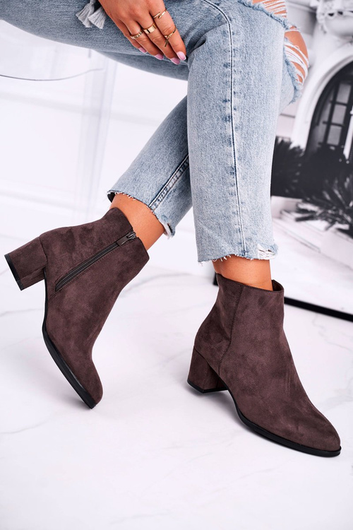 Чоботи жіночі на підборах Sergio Leone Coffee BT528