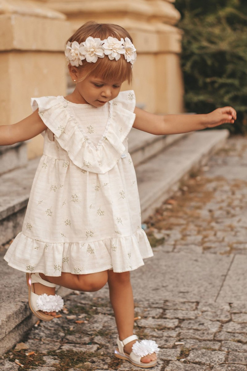 Дитячі босоніжки на липучці сяючі білі Мілена