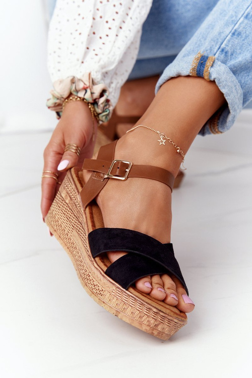 Босоніжки на танкетці S.Barski GD-38 Чорні