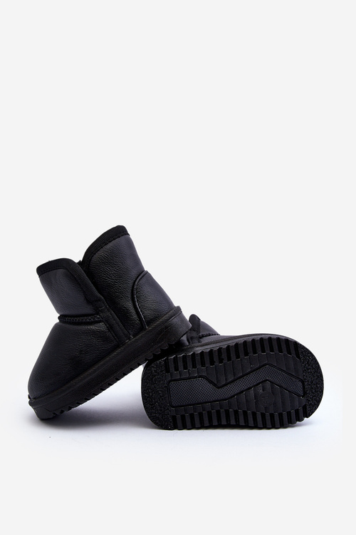 Дитячі утеплені снігові чоботи з хутряною підкладкою чорні Benigna