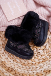 Дитячі утеплювачі Snow Boots на хутрі Чорні Nicola
