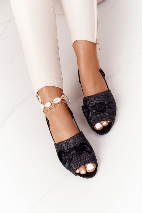 Плоскі плетені сандалі Lu Boo Black