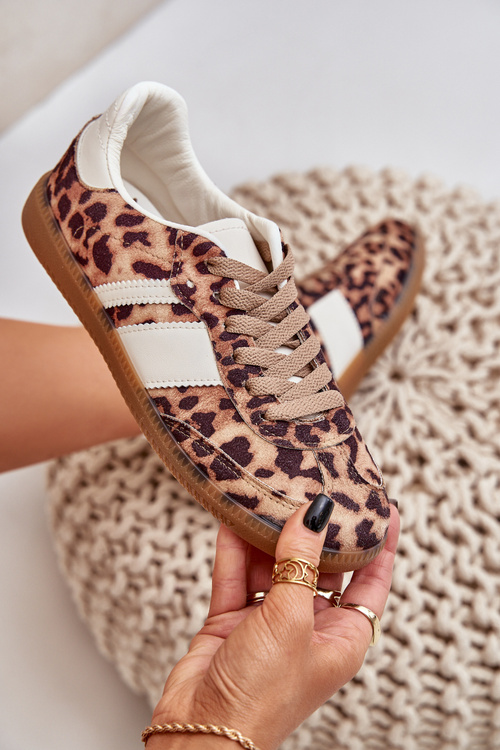 Низькі Жіночі Кросівки З Леопардовим Принтом Коричневі Biklla