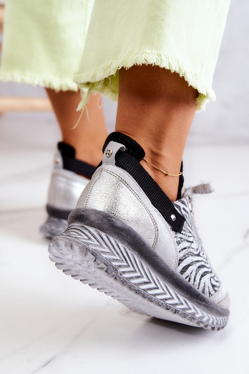 Жіночі шкіряні кросівки Maciejka 04916-03 сірі