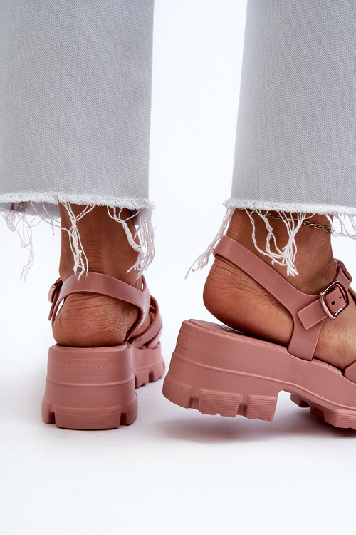 Жіночі босоніжки з запахом ZAXY NN285038 Dirty Pink