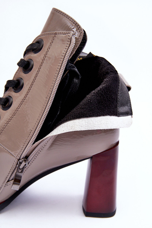 Чоботи на підборах SBarski MR870-15 Темно-бежевий