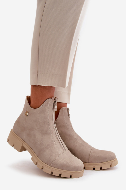 Теплі жіночі черевики з ефектною екошкірою Gold Verietta