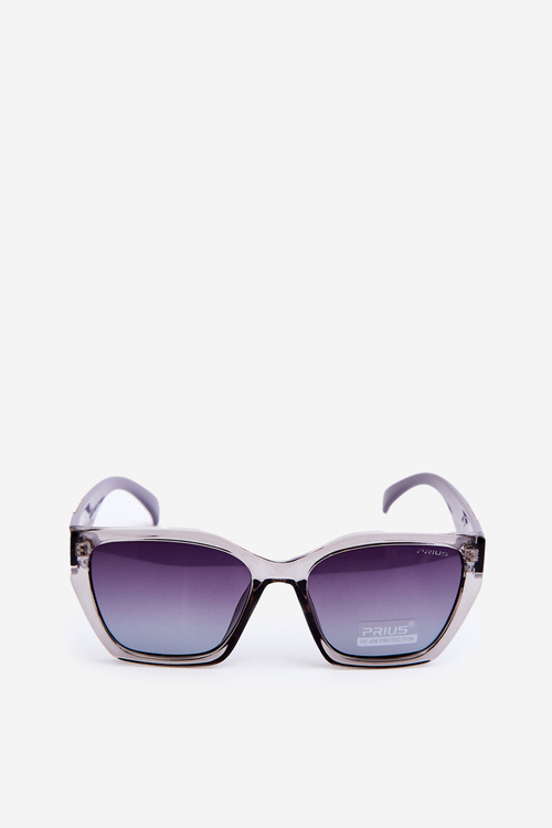 Жіночі класичні сонцезахисні окуляри із золотими деталями UV400 сірого кольору