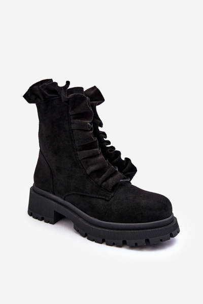 Замшеві чоботи Workery Black Nacelle на плоскій каблуці