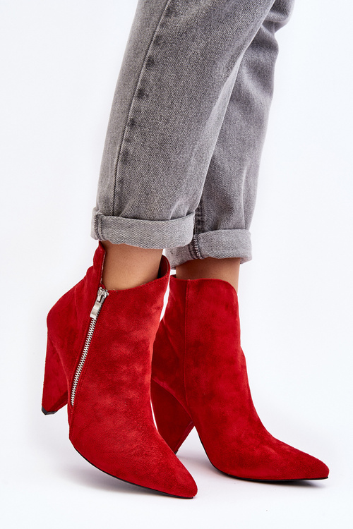 Асиметричні чоботи на підборах Lu Boo Red