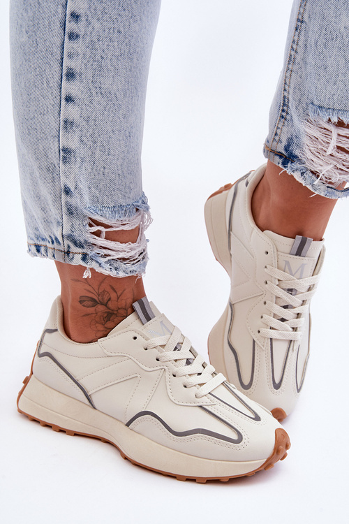 Жіноче шкіряне спортивне взуття бежеві Faro