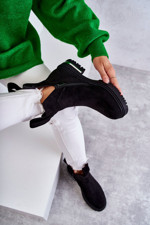 Замшеві черевики з вирізами Чорні Elvera