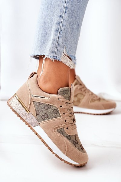 Жіноче спортивне взуття Кросівки Beige-Gold Aruba