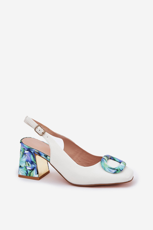 Шкіряні Жіночі Сандалі На Підборах D&A CR51-002 Білі