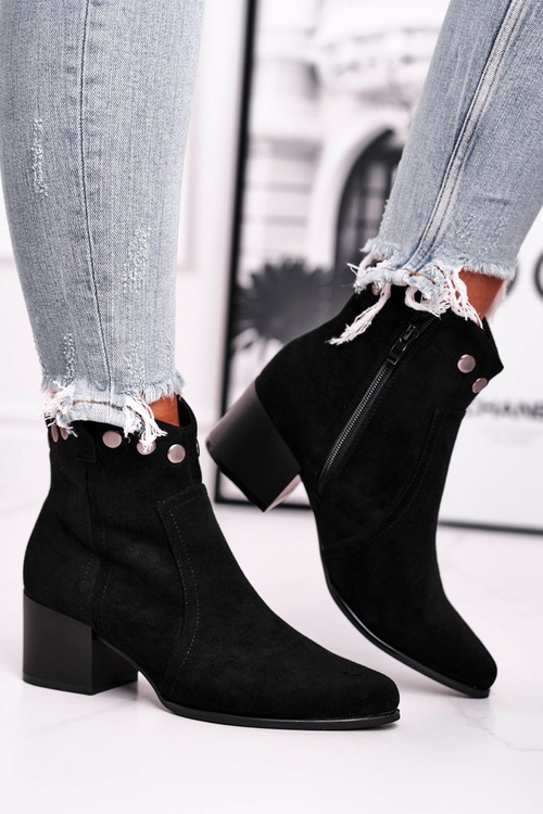 Чоботи жіночі на підборах Sergio Leone чорні BT617