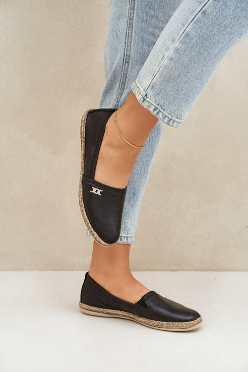 Елегантні Шкіряні Еспадрильї Жіночі Zazoo 10177 Чорні
