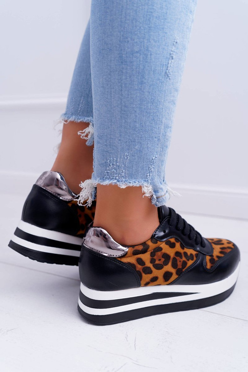 Спортивне жіноче взуття з леопардовою товстою підошвою ОХХ!