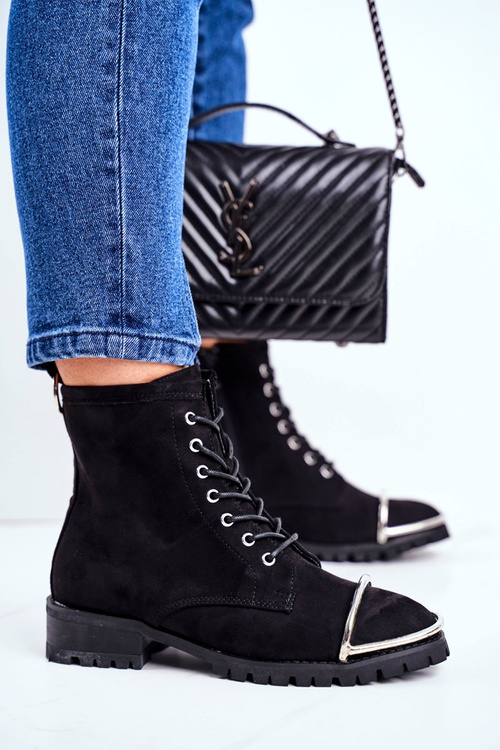 Жіночі черевики Lu Boo Black Suede Workers зі сталевою оправою Jacksy