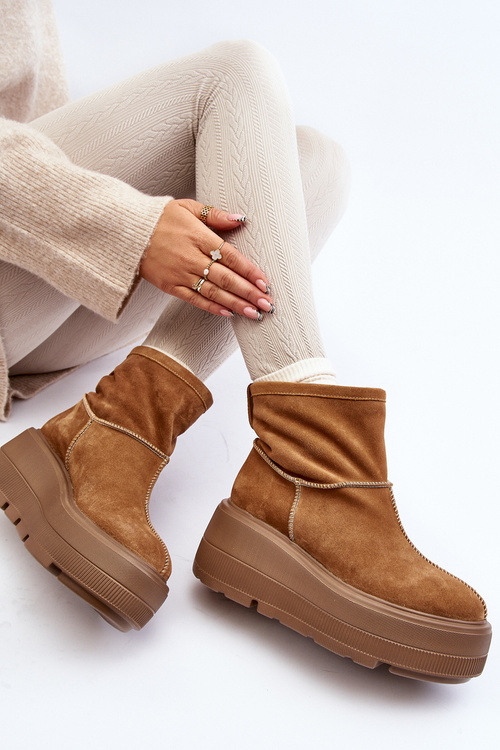 Шкіряні жіночі чоботи на масивній підошві Camel Zazoo 3424