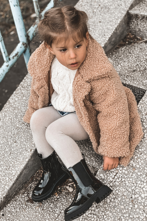 Чоботи дитячі утеплені лаковані чорні Aletris