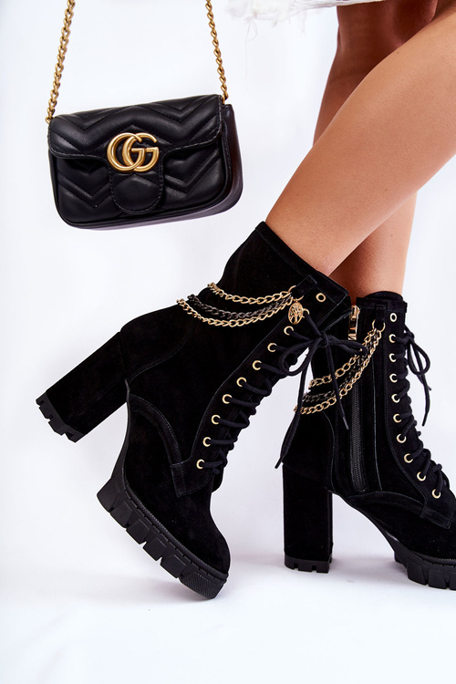 Замшеві черевики на шнурівці Lewski Shoes 3244 / G Black