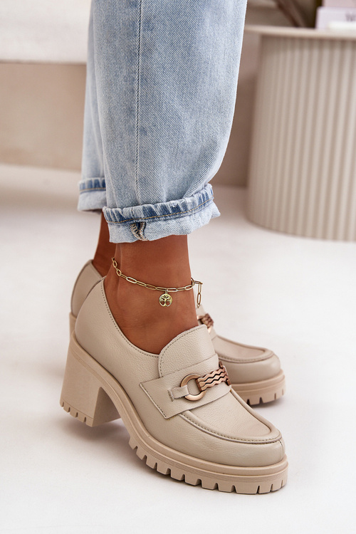 Zazoo 20175 Жіночі туфлі з лакованої шкіри Натуральна шкіра світло-бежевого кольору