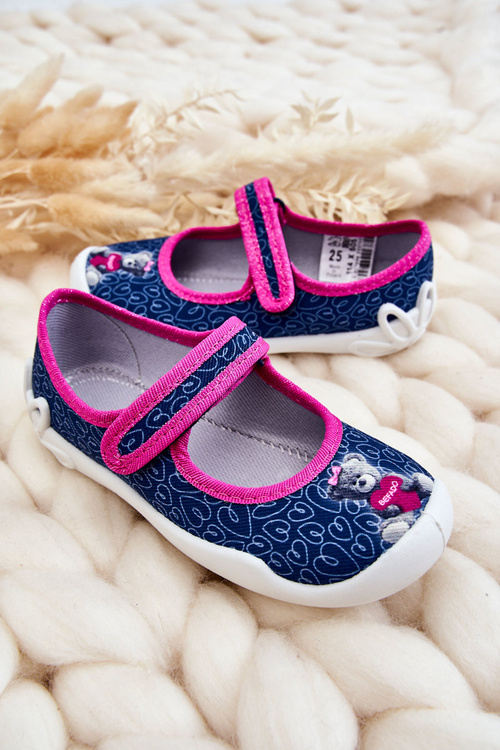 Дитячі тапочки балерини Befado Ведмедик 114X505 темно-синій