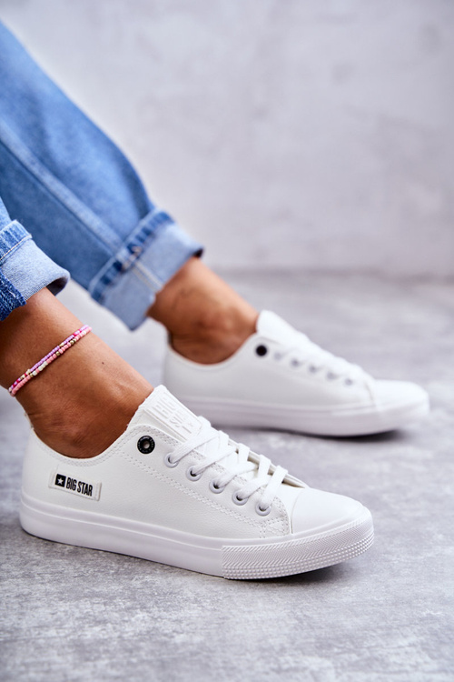 Жіночі низькі шкіряні кросівки Big Star KK274010 Білі