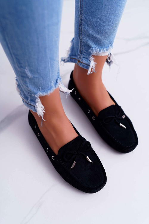 Жіночі мокасини Комфортні з еко-замші Чорні Memfi