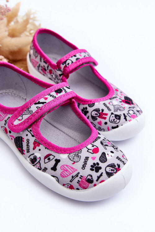 Тапочки дитячі балерини Befado 114X521 сіро-рожевий