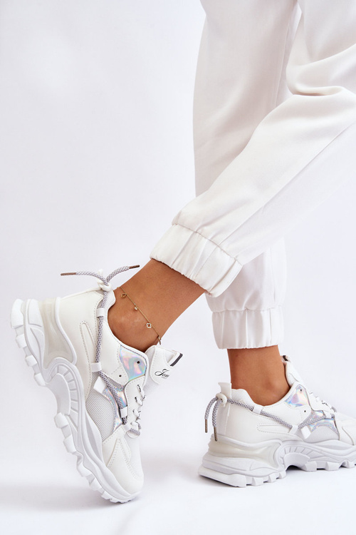 Жіноче спортивне взуття на платформі білі Minea