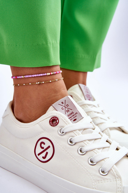 Жіночі джинсові кросівки з тканини LL2R4043 білі