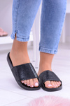 Жіночі шльопанці з цирконію LadyCristal Black